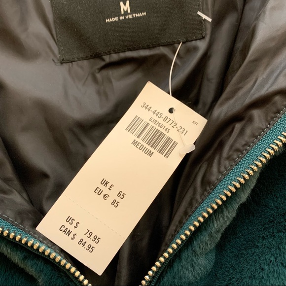 Hollister Faux Fur Teal Jacket M - Picture 4 of 12